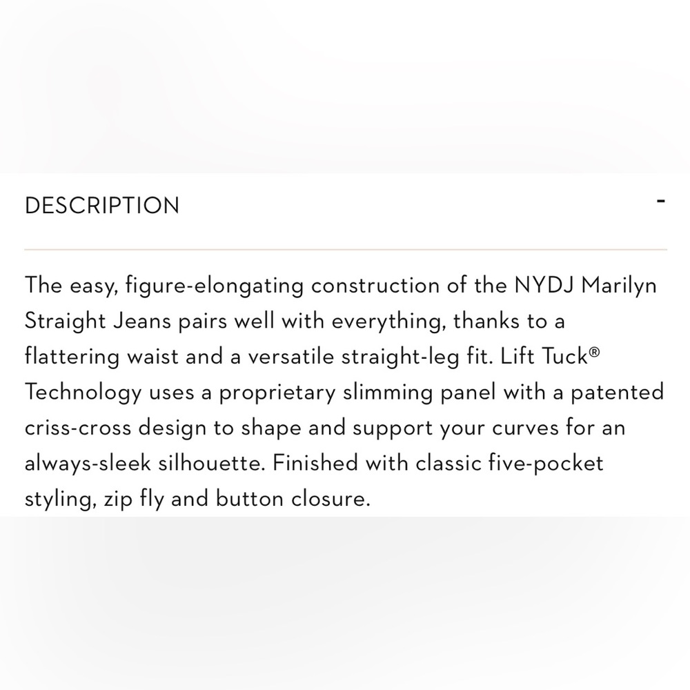 NYDJ Marilyn Straight Jeans. Size 6. Dark Wash NWOT - Picture 2 of 5